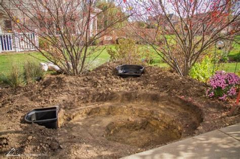 how to dig pond shelves